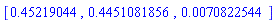 [.45219044, .4451081856, 0.70822544e-2]