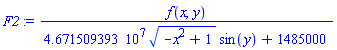 f(x, y)/(46715093.93*(-x^2+1)^(1/2)*sin(y)+1485000)