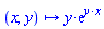 proc (x, y) options operator, arrow; y*exp(y*x) end proc