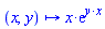 proc (x, y) options operator, arrow; x*exp(y*x) end proc