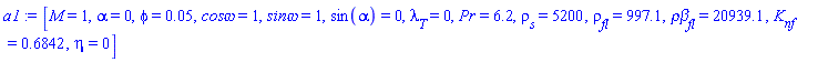 [M = 1, alpha = 0, phi = 0.5e-1, `cos&omega;` = 1, `sin&omega;` = 1, sin(alpha) = 0, lambda[T] = 0, Pr = 6.2, rho[s] = 5200, rho[fl] = 997.1, `&rho;&beta;`[fl] = 20939.1, K[nf] = .6842, eta = 0]