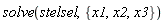solve(stelsel, {x1, x2, x3})
