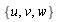 {u, v, w}