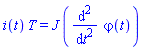 i(t)*T = J*(diff(diff(varphi(t), t), t))
