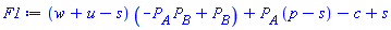 (w+u-s)*(-P[A]*P[B]+P[B])+P[A]*(p-s)-c+s