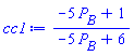 (-5*P[B]+1)/(-5*P[B]+6)