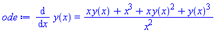 diff(y(x), x) = (x*y(x)+x^3+x*y(x)^2+y(x)^3)/x^2