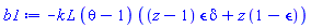 -k*L*(theta-1)*((z-1)*epsilon*delta+z*(1-epsilon))