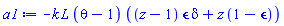 -k*L*(theta-1)*((z-1)*epsilon*delta+z*(1-epsilon))