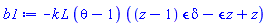 -k*L*(theta-1)*((z-1)*epsilon*delta-epsilon*z+z)