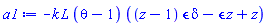 -k*L*(theta-1)*((z-1)*epsilon*delta-epsilon*z+z)