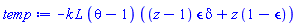 -k*L*(theta-1)*((z-1)*epsilon*delta+z*(1-epsilon))