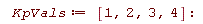 KpVals := [1, 2, 3, 4]