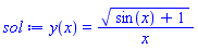 y(x) = (sin(x)+1)^(1/2)/x