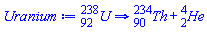 Iso(U, 92, 238) implies Iso(Th, 90, 234)+Iso(He, 2, 4)