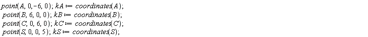 point(A, 0, -6, 0);