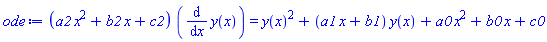 (a2*x^2+b2*x+c2)*(diff(y(x), x)) = y(x)^2+(a1*x+b1)*y(x)+a0*x^2+b0*x+c0