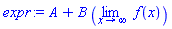 A+B*(limit(f(x), x = infinity))