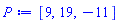[9, 19, -11]