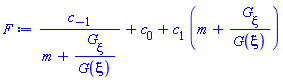 c[-1]/(m+(diff(G(xi), xi))/G(xi))+c[0]+c[1]*(m+(diff(G(xi), xi))/G(xi))