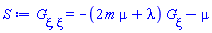 diff(diff(G(xi), xi), xi) = -(2*m*mu+lambda)*(diff(G(xi), xi))-mu