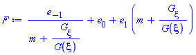 e[-1]/(m+(diff(G(xi), xi))/G(xi))+e[0]+e[1]*(m+(diff(G(xi), xi))/G(xi))