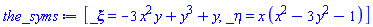 [_xi = -3*x^2*y+y^3+y, _eta = x*(x^2-3*y^2-1)]