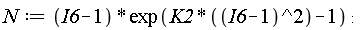 N := (I6-1)*exp(K2*(I6-1)^2-1)