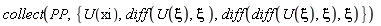 collect(PP, {U(xi), diff(U(xi), xi), diff(diff(U(xi), xi), xi)})