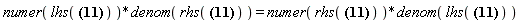 numer(lhs((8*alpha*beta*(-alpha*beta*w+alpha^2)/(-alpha*beta+3*alpha*lambda-2*w)-8*(-alpha*beta*w+alpha^2)*w/(-alpha*beta+3*alpha*lambda-2*w))*U(xi)^3+(-64*alpha*(-alpha*beta*w+alpha^2)^3*lambda/(-alpha*beta+3*alpha*lambda-2*w)^3+32*alpha^2*(-alpha*beta*w+alpha^2)^2/(-alpha*beta+3*alpha*lambda-2*w)^2+64*(-alpha*beta*w+alpha^2)^3*w/(-alpha*beta+3*alpha*lambda-2*w)^3-32*(-alpha*beta*w+alpha^2)^2*w^2/(-alpha*beta+3*alpha*lambda-2*w)^2)*U(xi)+(12*alpha*(-alpha*beta*w+alpha^2)*lambda/(-alpha*beta+3*alpha*lambda-2*w)-2*alpha^2-8*alpha*beta*(-alpha*beta*w+alpha^2)/(-alpha*beta+3*alpha*lambda-2*w)-4*(-alpha*beta*w+alpha^2)*w/(-alpha*beta+3*alpha*lambda-2*w)+2*alpha^2*beta^2)*(diff(diff(U(xi), xi), xi)) = 0))*denom(rhs((8*alpha*beta*(-alpha*beta*w+alpha^2)/(-alpha*beta+3*alpha*lambda-2*w)-8*(-alpha*beta*w+alpha^2)*w/(-alpha*beta+3*alpha*lambda-2*w))*U(xi)^3+(-64*alpha*(-alpha*beta*w+alpha^2)^3*lambda/(-alpha*beta+3*alpha*lambda-2*w)^3+32*alpha^2*(-alpha*beta*w+alpha^2)^2/(-alpha*beta+3*alpha*lambda-2*w)^2+64*(-alpha*beta*w+alpha^2)^3*w/(-alpha*beta+3*alpha*lambda-2*w)^3-32*(-alpha*beta*w+alpha^2)^2*w^2/(-alpha*beta+3*alpha*lambda-2*w)^2)*U(xi)+(12*alpha*(-alpha*beta*w+alpha^2)*lambda/(-alpha*beta+3*alpha*lambda-2*w)-2*alpha^2-8*alpha*beta*(-alpha*beta*w+alpha^2)/(-alpha*beta+3*alpha*lambda-2*w)-4*(-alpha*beta*w+alpha^2)*w/(-alpha*beta+3*alpha*lambda-2*w)+2*alpha^2*beta^2)*(diff(diff(U(xi), xi), xi)) = 0)) = numer(rhs((8*alpha*beta*(-alpha*beta*w+alpha^2)/(-alpha*beta+3*alpha*lambda-2*w)-8*(-alpha*beta*w+alpha^2)*w/(-alpha*beta+3*alpha*lambda-2*w))*U(xi)^3+(-64*alpha*(-alpha*beta*w+alpha^2)^3*lambda/(-alpha*beta+3*alpha*lambda-2*w)^3+32*alpha^2*(-alpha*beta*w+alpha^2)^2/(-alpha*beta+3*alpha*lambda-2*w)^2+64*(-alpha*beta*w+alpha^2)^3*w/(-alpha*beta+3*alpha*lambda-2*w)^3-32*(-alpha*beta*w+alpha^2)^2*w^2/(-alpha*beta+3*alpha*lambda-2*w)^2)*U(xi)+(12*alpha*(-alpha*beta*w+alpha^2)*lambda/(-alpha*beta+3*alpha*lambda-2*w)-2*alpha^2-8*alpha*beta*(-alpha*beta*w+alpha^2)/(-alpha*beta+3*alpha*lambda-2*w)-4*(-alpha*beta*w+alpha^2)*w/(-alpha*beta+3*alpha*lambda-2*w)+2*alpha^2*beta^2)*(diff(diff(U(xi), xi), xi)) = 0))*denom(lhs((8*alpha*beta*(-alpha*beta*w+alpha^2)/(-alpha*beta+3*alpha*lambda-2*w)-8*(-alpha*beta*w+alpha^2)*w/(-alpha*beta+3*alpha*lambda-2*w))*U(xi)^3+(-64*alpha*(-alpha*beta*w+alpha^2)^3*lambda/(-alpha*beta+3*alpha*lambda-2*w)^3+32*alpha^2*(-alpha*beta*w+alpha^2)^2/(-alpha*beta+3*alpha*lambda-2*w)^2+64*(-alpha*beta*w+alpha^2)^3*w/(-alpha*beta+3*alpha*lambda-2*w)^3-32*(-alpha*beta*w+alpha^2)^2*w^2/(-alpha*beta+3*alpha*lambda-2*w)^2)*U(xi)+(12*alpha*(-alpha*beta*w+alpha^2)*lambda/(-alpha*beta+3*alpha*lambda-2*w)-2*alpha^2-8*alpha*beta*(-alpha*beta*w+alpha^2)/(-alpha*beta+3*alpha*lambda-2*w)-4*(-alpha*beta*w+alpha^2)*w/(-alpha*beta+3*alpha*lambda-2*w)+2*alpha^2*beta^2)*(diff(diff(U(xi), xi), xi)) = 0))