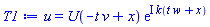 u(x, t) = U(-t*v+x)*exp(I*k(t*w+x))