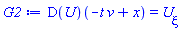 (D(U))(-t*v+x) = diff(U(xi), xi)