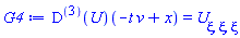 ((D@@3)(U))(-t*v+x) = diff(diff(diff(U(xi), xi), xi), xi)