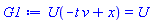 U(-t*v+x) = U(xi)