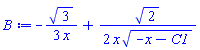 -(1/3)*3^(1/2)/x+(1/2)*2^(1/2)/(x*(-x-C1)^(1/2))