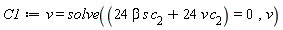 C1 := v = solve(24*beta*s*c[2]+24*v*c[2] = 0, v)
