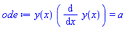 y(x)*(diff(y(x), x)) = a
