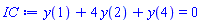 y(1)+4*y(2)+y(4) = 0