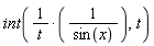 int(1/(t*sin(x)), t)