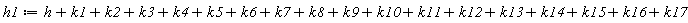 h1 := h+k1+k2+k3+k4+k5+k6+k7+k8+k9+k10+k11+k12+k13+k14+k15+k16+k17