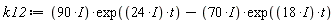 k12 := (90*I)*exp((24*I)*t)-(70*I)*exp((18*I)*t)