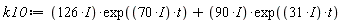 k10 := (126*I)*exp((70*I)*t)+(90*I)*exp((31*I)*t)