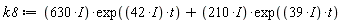 k8 := (630*I)*exp((42*I)*t)+(210*I)*exp((39*I)*t)