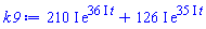 (210*I)*exp((36*I)*t)+(126*I)*exp((35*I)*t)