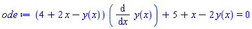 (4+2*x-y(x))*(diff(y(x), x))+5+x-2*y(x) = 0