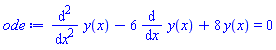 diff(diff(y(x), x), x)-6*(diff(y(x), x))+8*y(x) = 0