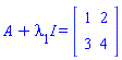 "A+lambda[1]I=[[[1,2],[3,4]]]"