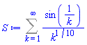 Sum(sin(1/k)/k^(1/10), k = 1 .. infinity)