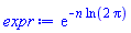 exp(-n*ln(2*Pi))