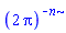 (2*Pi)^(-n)